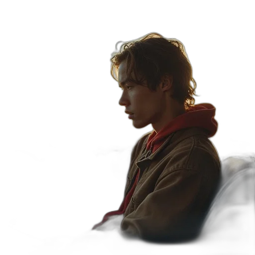 jacket, face, hair, hat transparent PNG cut-out