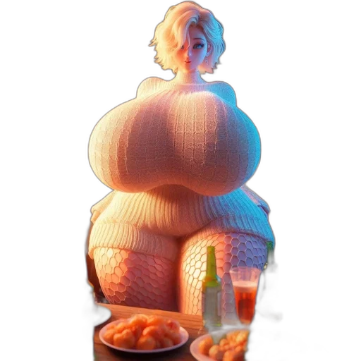 food, dress, robot, jacket, 3d render, concept art, pixel art, photorealistic transparent PNG cut-out