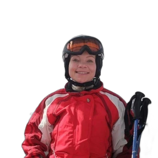 staff, jacket, face, animal, woman, red, ski, smiles transparent PNG cut-out