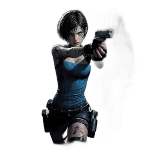 weapon, concept art, comic book art, photorealistic, pixel art, woman, combat, outfit transparent PNG cut-out