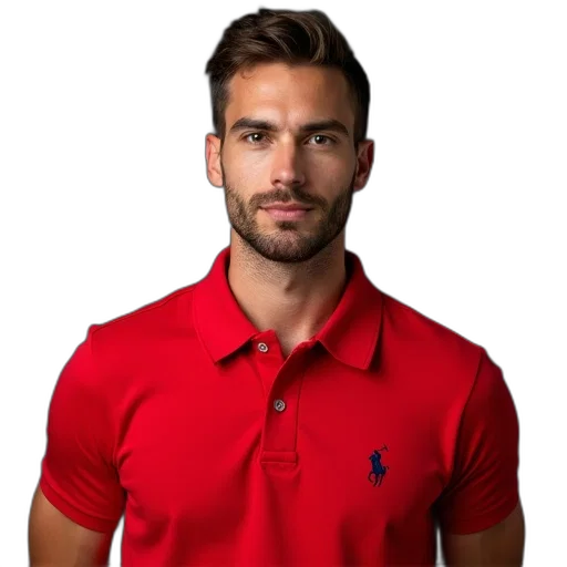 staff, jacket, face, red, man, wearing, polo, shirt transparent PNG cut-out