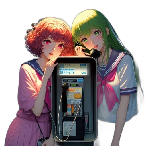 robot, dress, weapon, vaporwave, cyberpunk, concept art, anime, neon lights transparent PNG cut-out