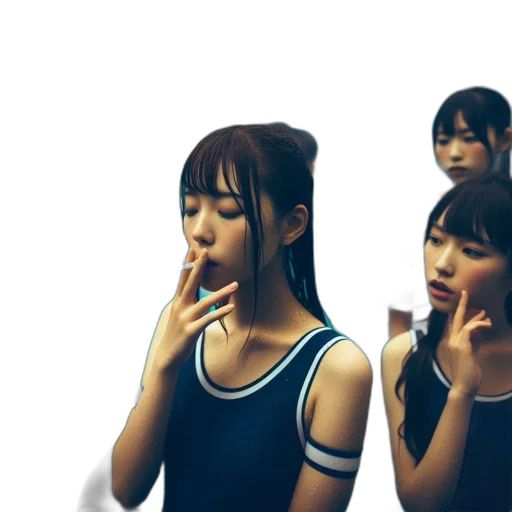 photorealistic, vaporwave, anime, 3d render, outer space, neon lights, blue, monochrome transparent PNG cut-out