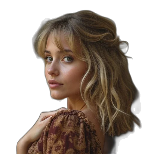 hair, dress, face, jewelry transparent PNG cut-out
