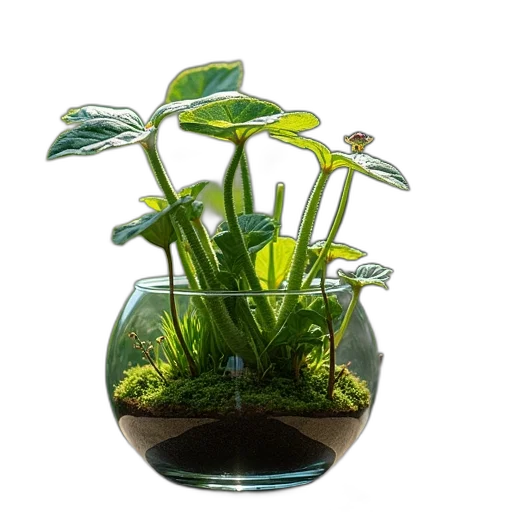 bottle, 3d render, photorealistic, carnivorousus, sarraces, glass, pot transparent PNG cut-out