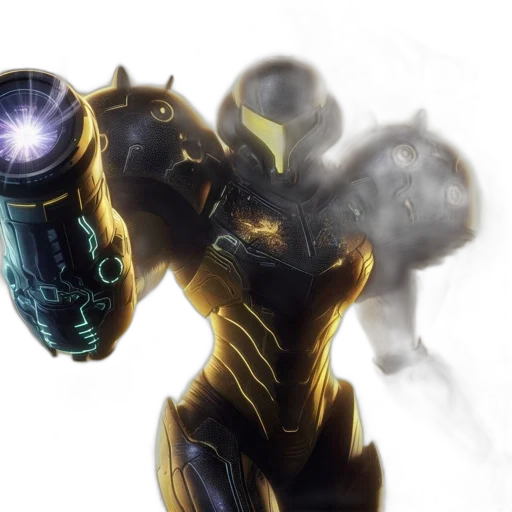 weapon, robot, staff, concept art, comic book art, 3d render, anime, outer space transparent PNG cut-out