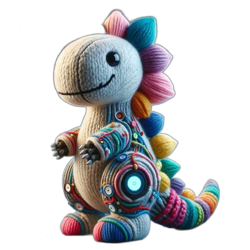 robot, creature, staff, dragon, 3d render, concept art, pixel art, colorful transparent PNG cut-out