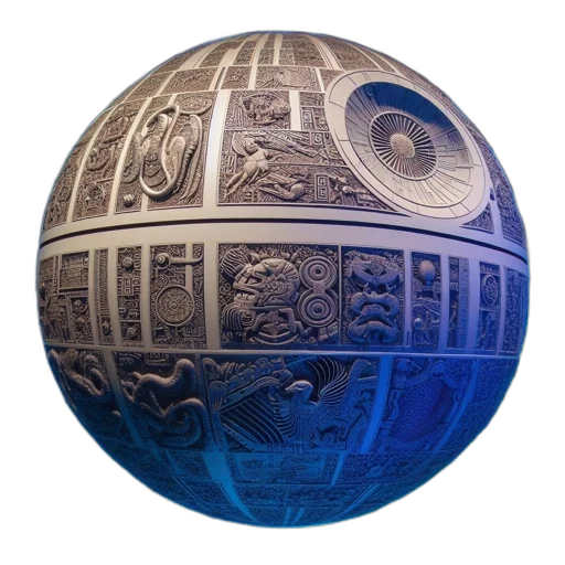 3d render, photorealistic, outer space, blue, elaborate, spherical, structure, inspired transparent PNG cut-out