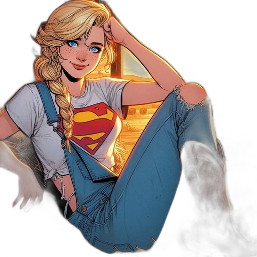 comic book art, concept art, cartoon, fantasy art, blonde-haired, woman, blue, eyes transparent PNG cut-out