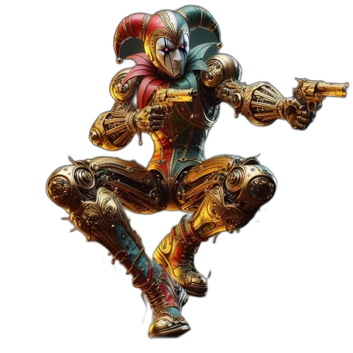 robot, weapon, staff, mask, concept art, fantasy art, 3d render, steampunk transparent PNG cut-out