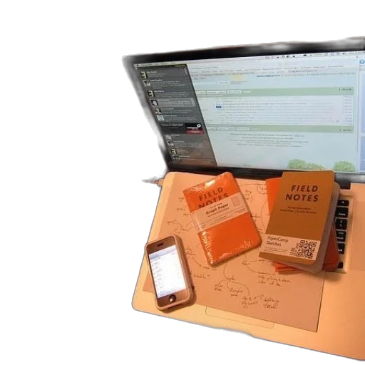 laptop, field, notes, notebooks, top transparent PNG cut-out