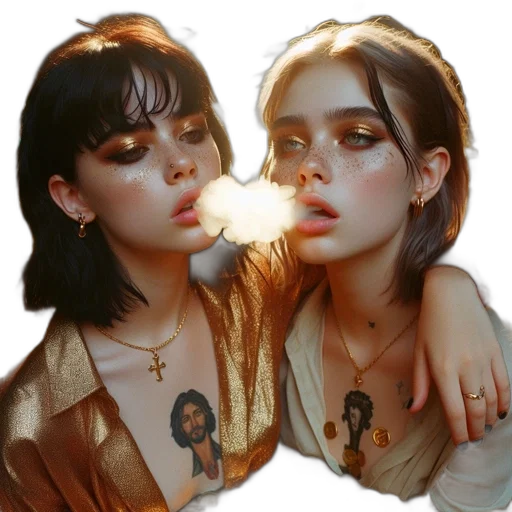 jewelry, jacket, face, photorealistic, oil painting, concept art, fantasy art, golden transparent PNG cut-out