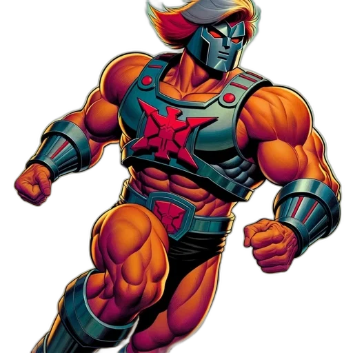 robot, comic book art, concept art, cartoon, fantasy art, armored, man, red transparent PNG cut-out