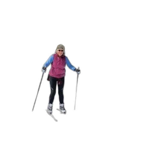 staff, 3d render, concept art, woman, cross-country, skiing, her, golden transparent PNG cut-out