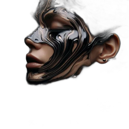 mask, face, hair, crown, photorealistic, concept art, fantasy art, 3d render transparent PNG cut-out