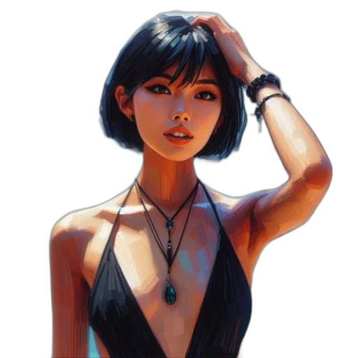 dress, jewelry, face, staff, fantasy art, concept art, photorealistic, cyberpunk transparent PNG cut-out