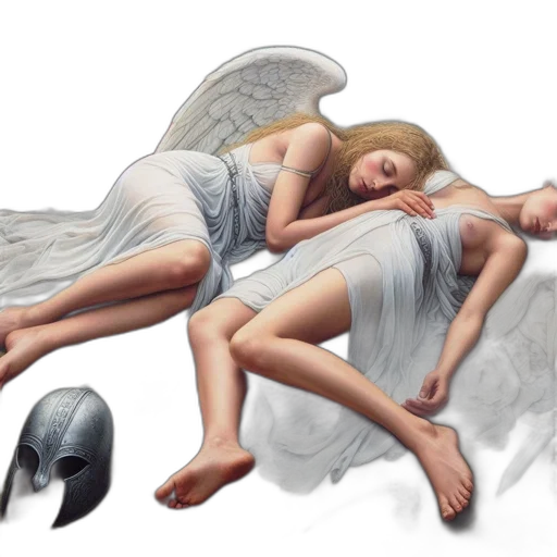 photorealistic, concept art, fantasy art, oil painting, night, two, women, dressed transparent PNG cut-out