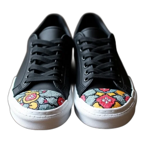 shoes, cartoon, pair, black, white, sneakers, colorful, intricate transparent PNG cut-out