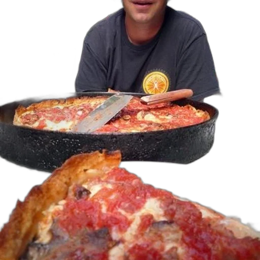 food, weapon, 3d render, person, enjoys, deep-dish, pizza, restaurant transparent PNG cut-out