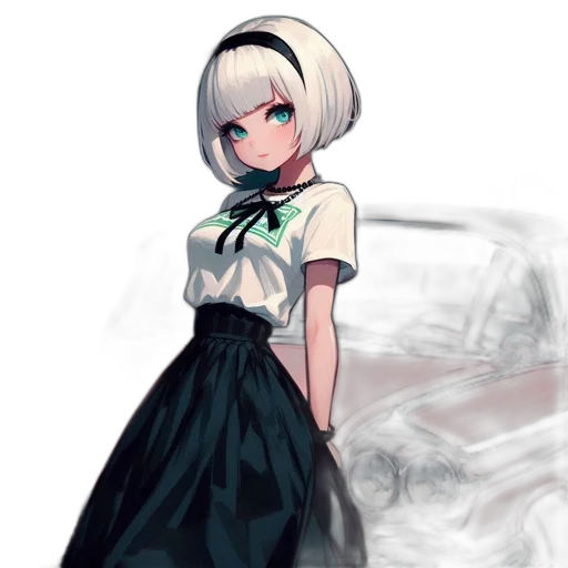 dress, car, robot, staff, concept art, anime, pixel art, fantasy art transparent PNG cut-out