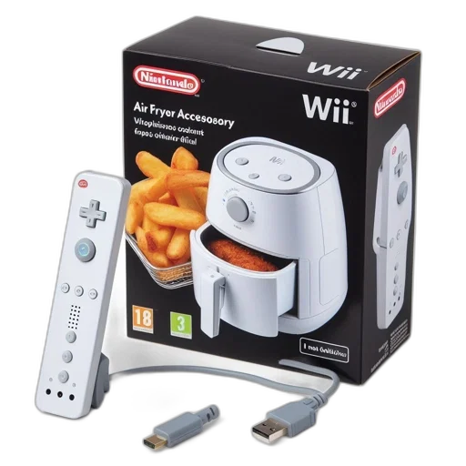food, robot, 3d render, black-packaged, accessory, attaches, nintendo, wii transparent PNG cut-out