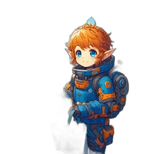 staff, robot, weapon, jacket, concept art, fantasy art, pixel art, watercolor transparent PNG cut-out
