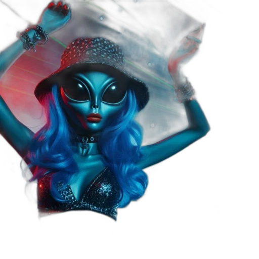 mask, umbrella, concept art, 3d render, fantasy art, comic book art, outer space, underwater transparent PNG cut-out