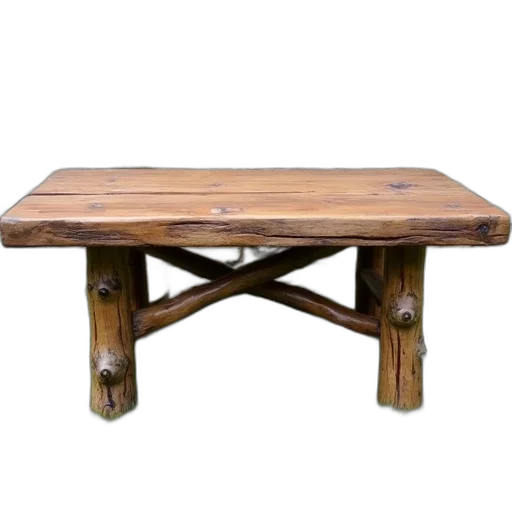 furniture, 3d render, rustic, wooden, table, weathered, finish, visible transparent PNG cut-out