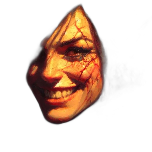 face, mask, hat, crown, photorealistic, 3d render, concept art, pixel art transparent PNG cut-out