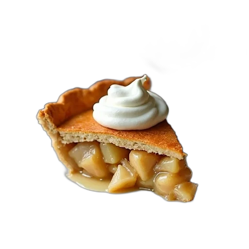 food, crown, shoes, 3d render, photorealistic, slice, pie, golden-brown transparent PNG cut-out