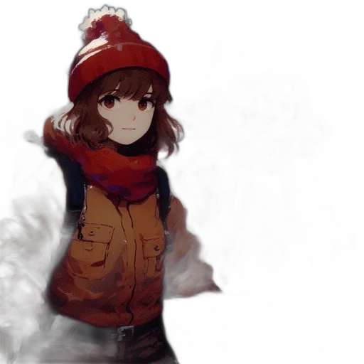 hat, jacket, staff, face, pixel art, concept art, watercolor, fantasy art transparent PNG cut-out
