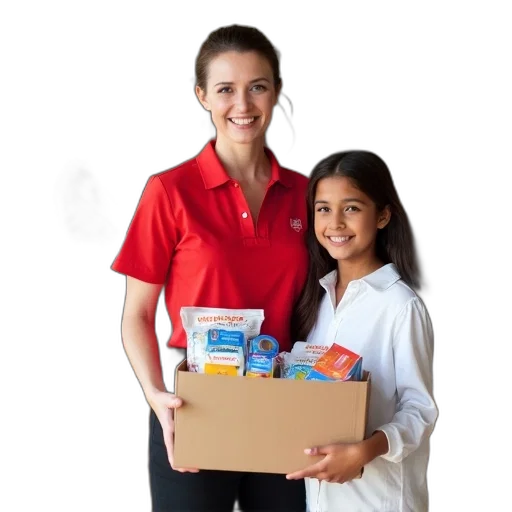 food, woman, salvation, army, uniform, standing, next, young transparent PNG cut-out