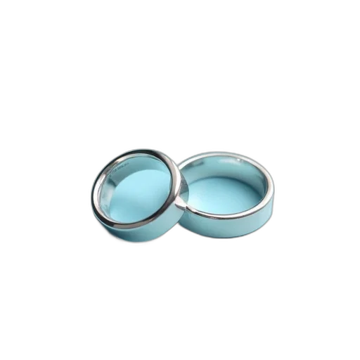 jewelry, 3d render, blue, pastel, two, identical, silver, rings transparent PNG cut-out