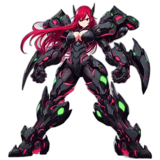 weapon, robot, concept art, anime, pixel art, cyberpunk, red, animated transparent PNG cut-out