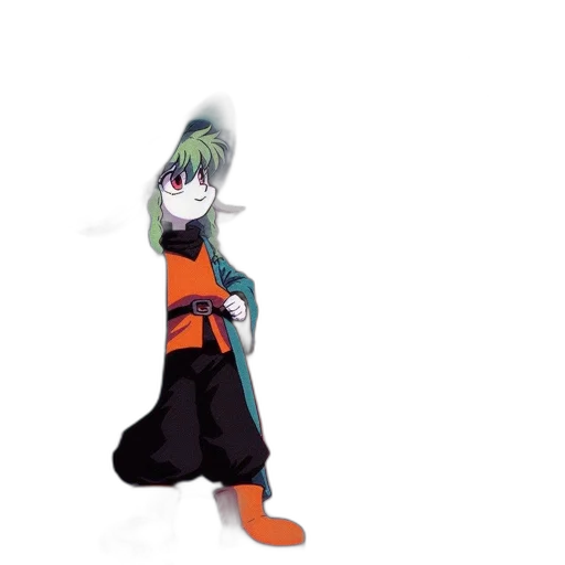 creature, jacket, staff, mask, concept art, 3d render, anime, cartoon transparent PNG cut-out