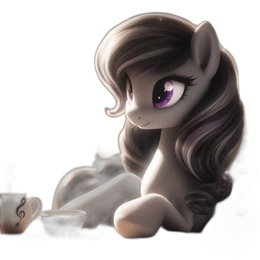 concept art, fantasy art, pixel art, photorealistic, monochrome, anthropomorphic, pony, distinctive transparent PNG cut-out
