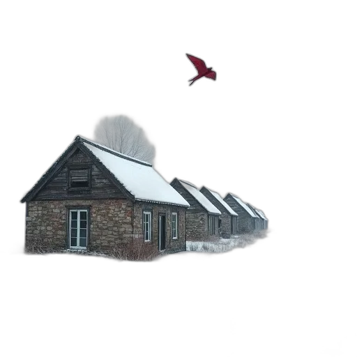 building, umbrella, animal, hat, 3d render, concept art, photorealistic, snow transparent PNG cut-out