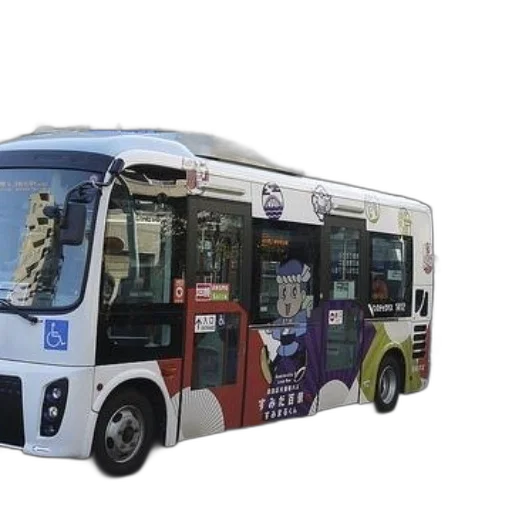 3d render, colorful, bus, anime transparent PNG cut-out