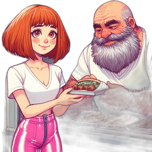food, hair, concept art, watercolor, anime, vaporwave, fire, underwater transparent PNG cut-out