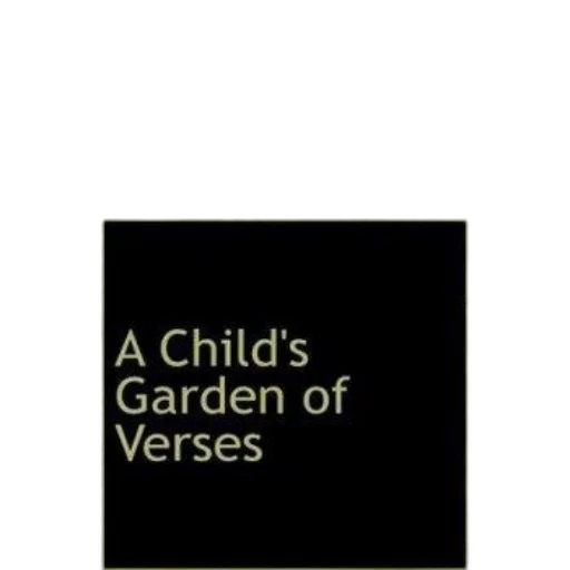 child, garden, verses, book, cover, black, square, background transparent PNG cut-out