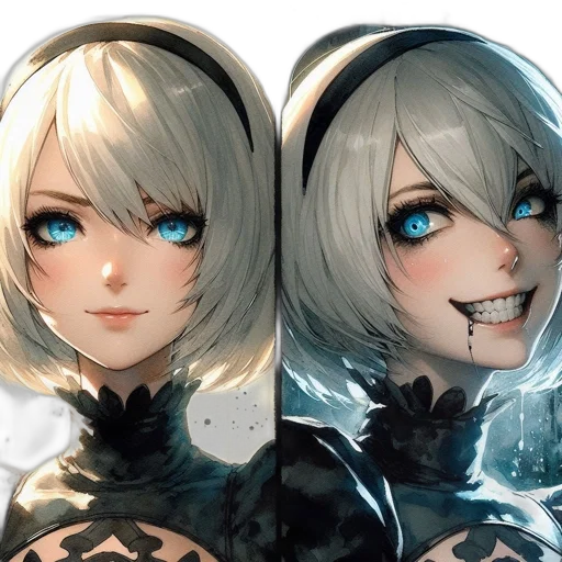 face, mask, robot, anime, concept art, fantasy art, comic book art, monochrome transparent PNG cut-out