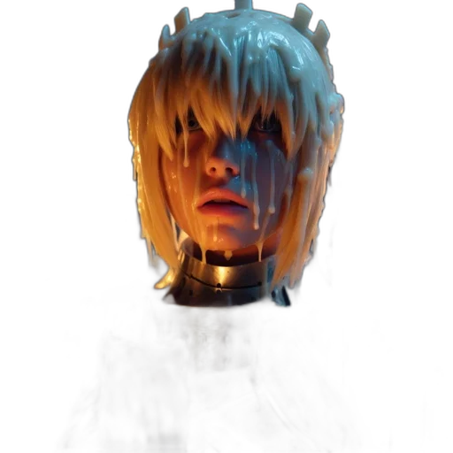 robot, face, mask, creature, concept art, 3d render, fantasy art, cyberpunk transparent PNG cut-out