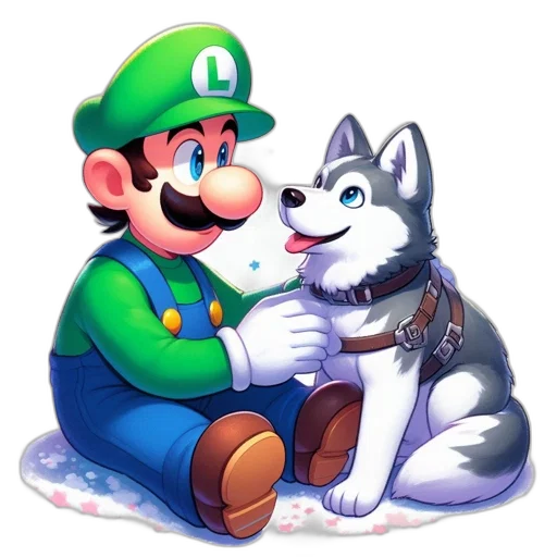 animal, pixel art, concept art, fantasy art, watercolor, snow, monochrome, green transparent PNG cut-out