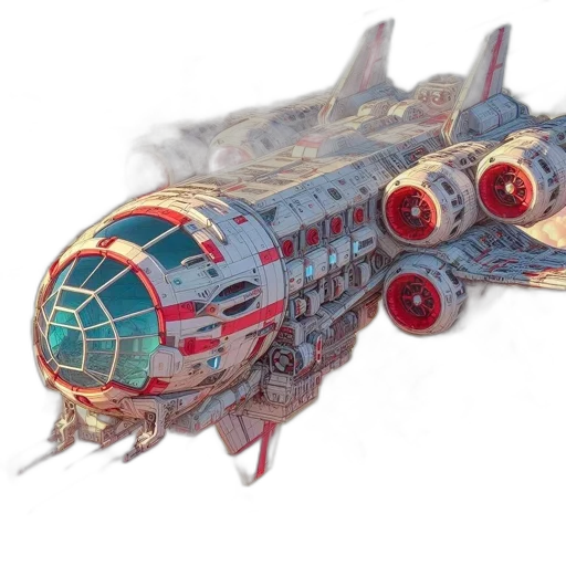 weapon, creature, concept art, 3d render, fantasy art, outer space, white, red transparent PNG cut-out