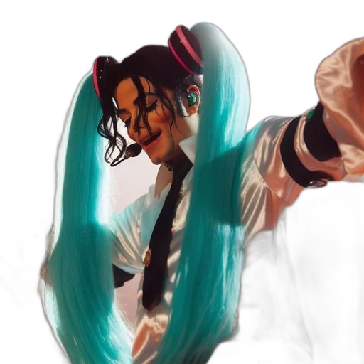 hair, weapon, staff, concept art, anime, vaporwave, fantasy art, blue transparent PNG cut-out