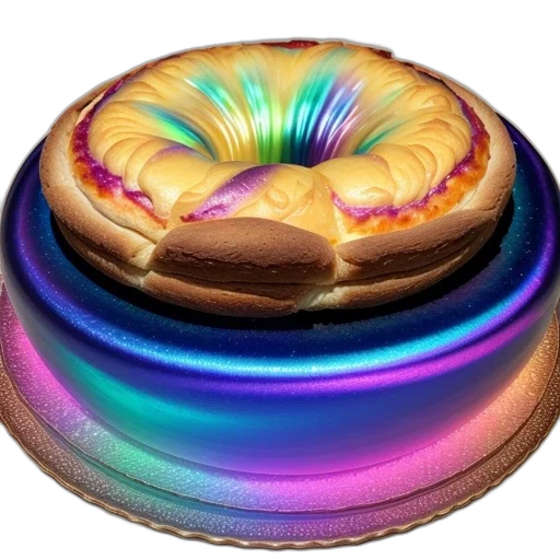 food, crown, jewelry, hat, 3d render, vaporwave, photorealistic, neon transparent PNG cut-out