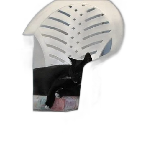 hat, mask, shoes, umbrella, 3d render, vaporwave, black, cat transparent PNG cut-out