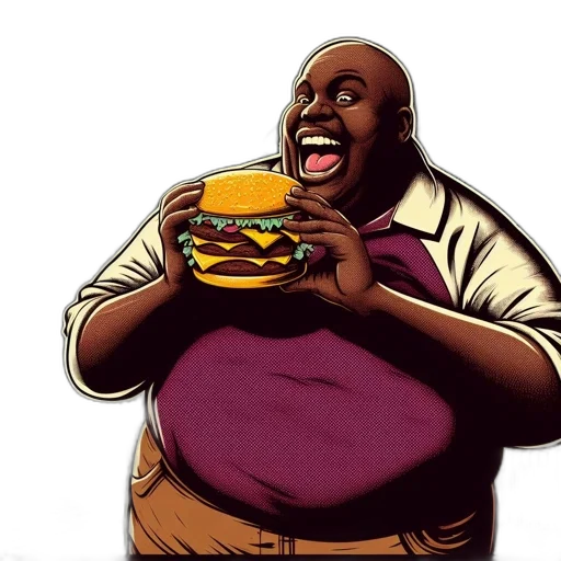 food, animal, comic book art, concept art, cartoon, photorealistic, oversized, man transparent PNG cut-out