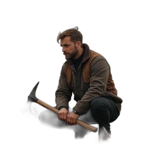 sword, weapon, staff, jacket, concept art, fantasy art, 3d render, comic book art transparent PNG cut-out