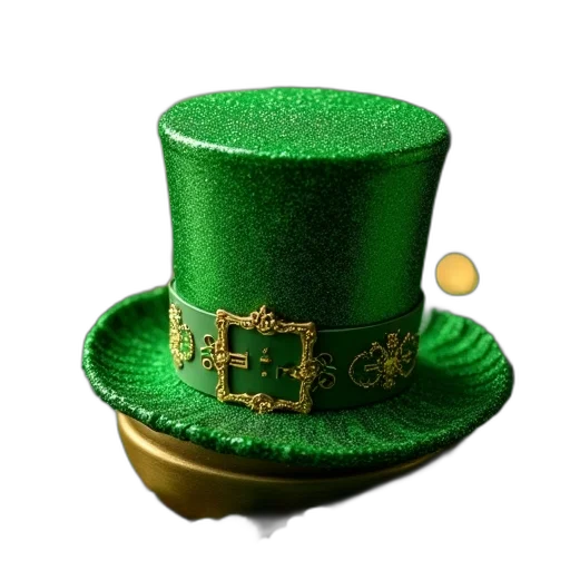 hat, crown, 3d render, green, patricks, day, party, flyer transparent PNG cut-out